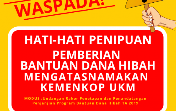 Waspada! Penipuan Undangan Bantuan Dana Hibah bagi Koperasi