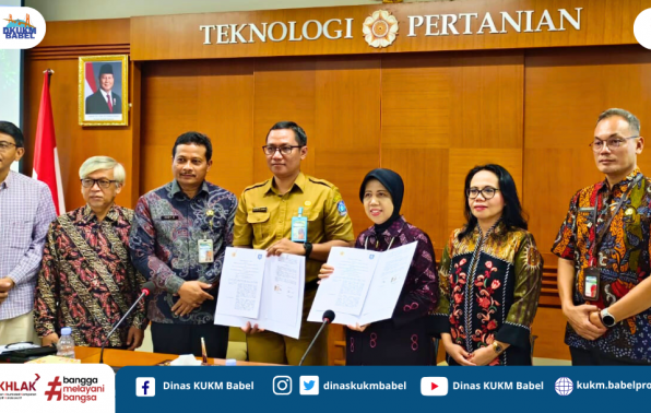 DKUKM Babel Teken PKS dengan FTP UGM, Dorong Hilirisasi Produk UMKM Pertanian