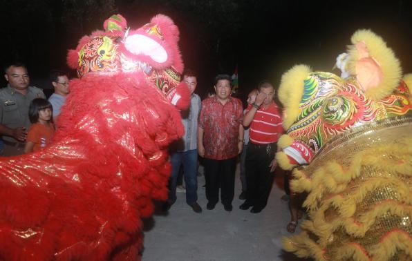 Barongsai Warnai Penyambutan Wagub di Belinyu