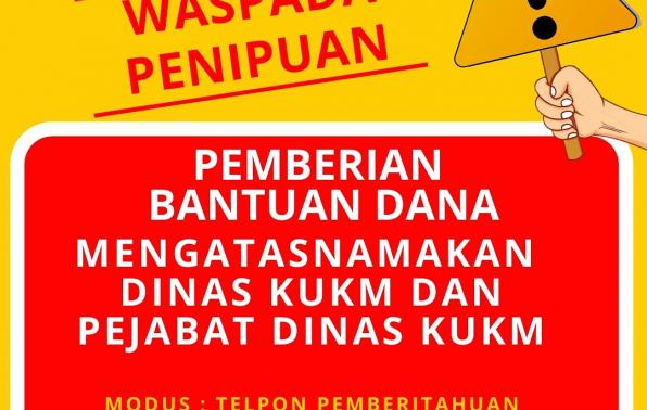 Dinas KUKM Himbau Masyarakat Waspada terhadap Telpon Penipuan Bantuan Dana
