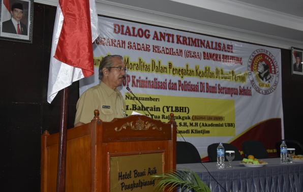 Buka Dialog Anti Kriminalisasi, Gubernur Babel Singgung Pembinaan Kebangsaan