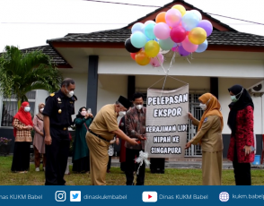 Kadis KUKM Babel Lepas Ekspor Kerajinan Lidi Nipah ke Singapura